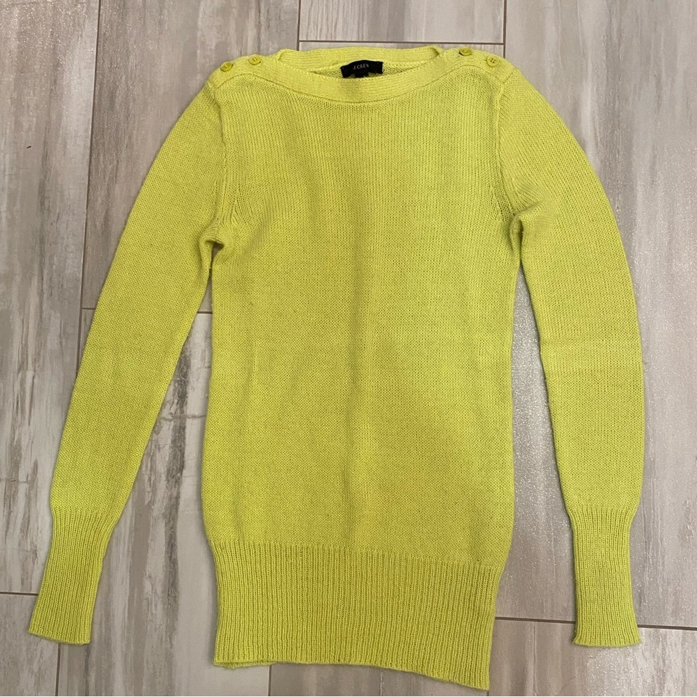 J. Crew Lime Green Crew Neck Sweater